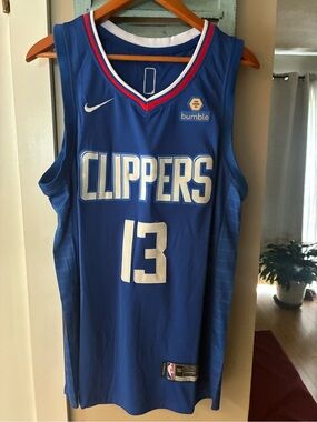 Nike Blue and Black NBA Swingman Jersey Size 50